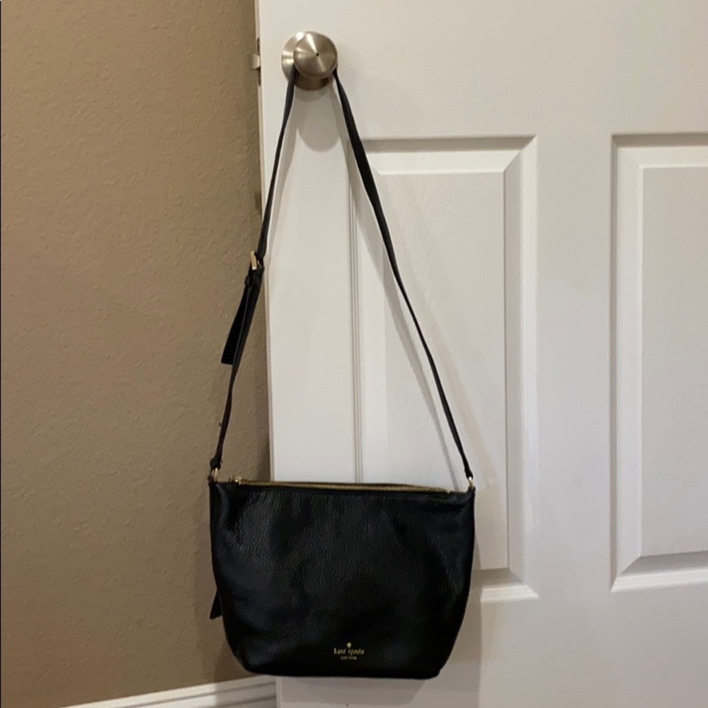 Kate Spade black pebbled leather shoulder bag